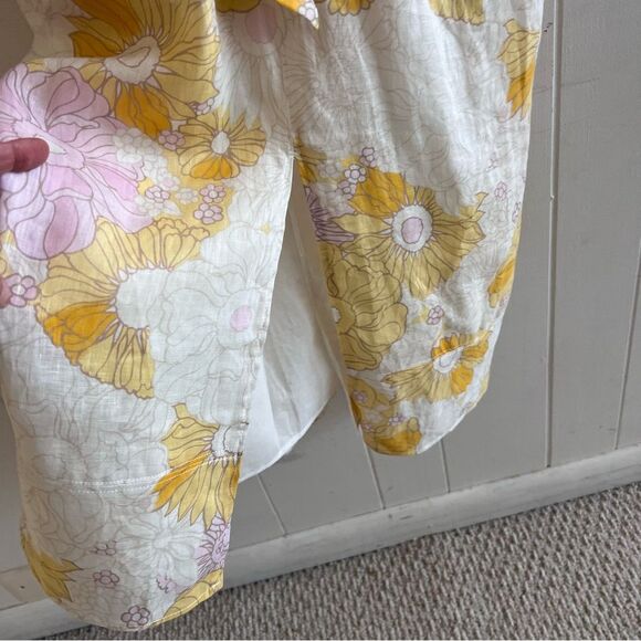 REISS Kay Linen Tie Front Midi Dress In Yellow NWT - Picture 9 of 14